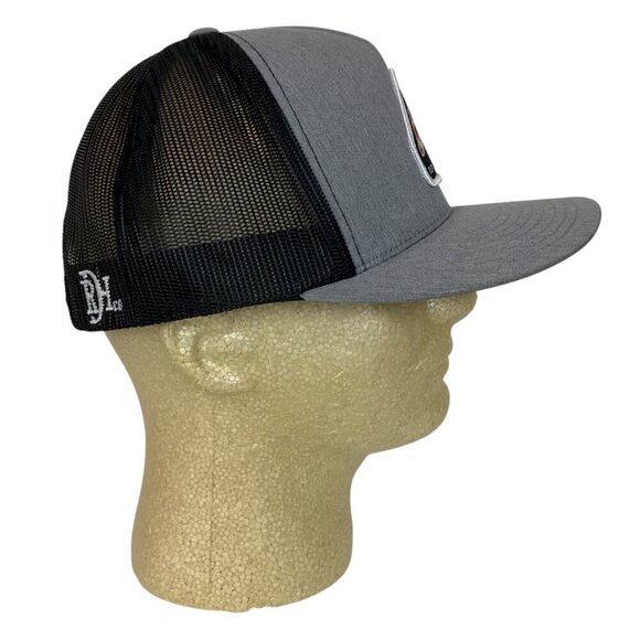 Red Dirt Hat Co Gray Black Mesh Trucker Cap Embroidered Patch Design Snapback - Picture 5 of 8